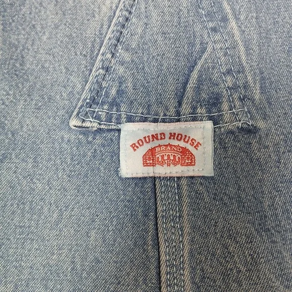 Round House Brand Overalls Men's 48x26 Blue Carpenters Bib Made in USA Vtg JB135 - Picture 16 of 16